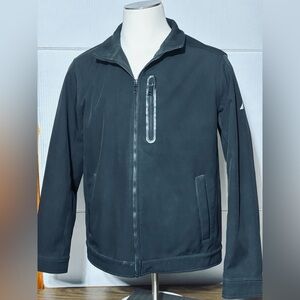 Nautica men’s XL soft shell black jacket full zip front chest & 2 hand pockets